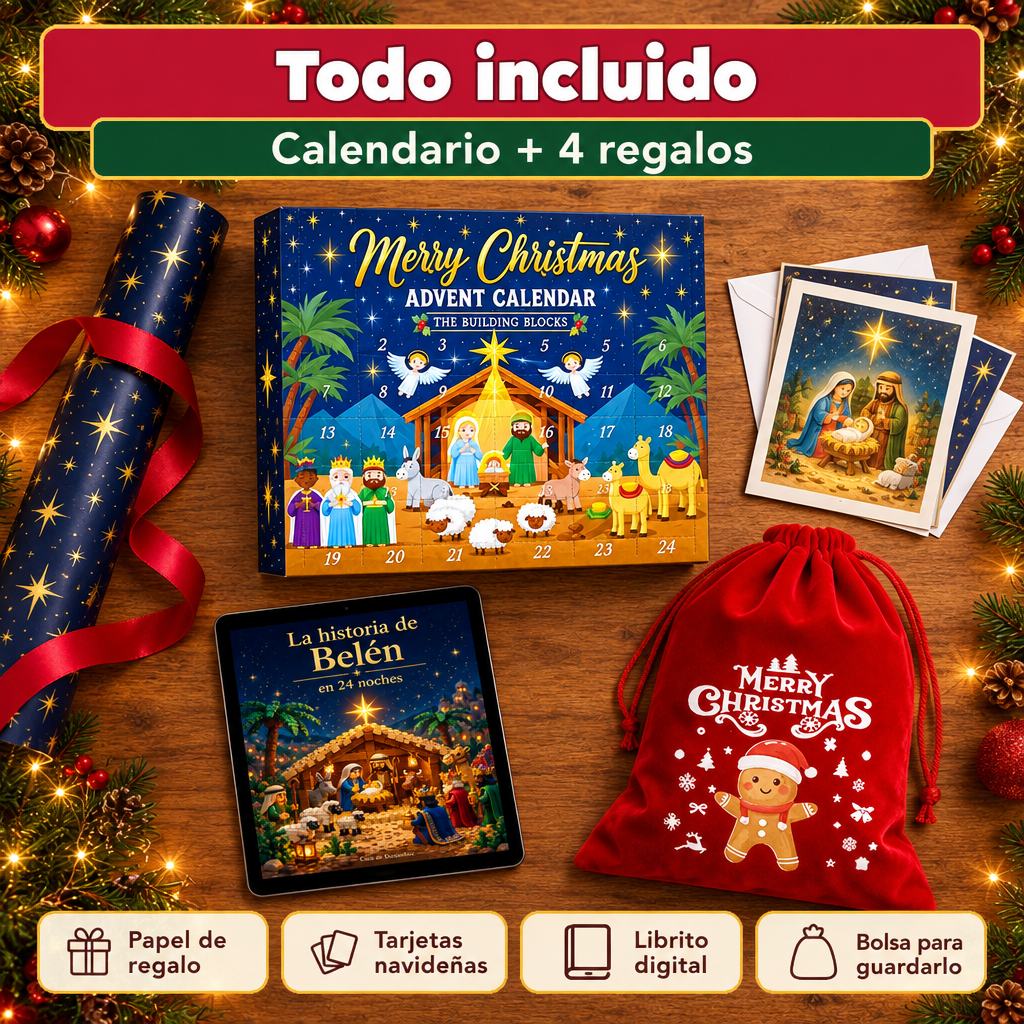 Coffret cadeau : calendrier + papier cadeau, cartes, livret numérique et pochette en velours