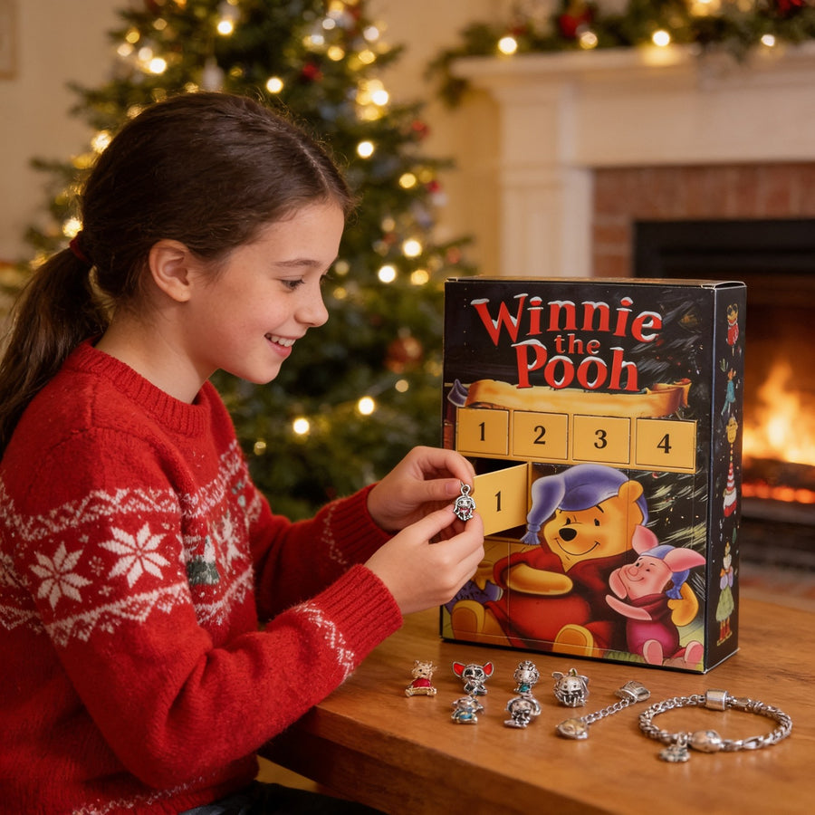 Calendario de Adviento Winnie the Pooh: niña abriendo el calendario